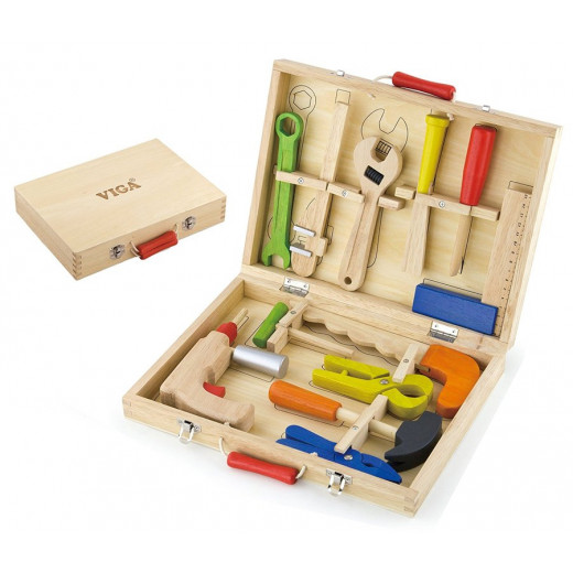 Viga Tool Box For Kids, 10 Pieces