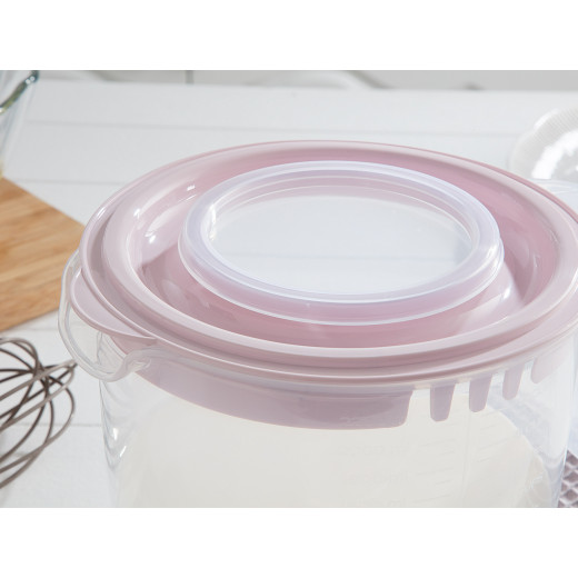 Madame Coco Madie Mixer Bowl with Lid, Light Pink Color, 2200 Ml