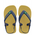 Havaianas Baby Flip Flop With Brasil Logo, Gold Yellow Color