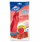 Logex Extra Long Household Gloves, Large Size, Red Color