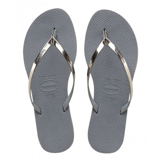 Havaianas You Metallic City Sandals, Steel Grey Color, Size 35/36