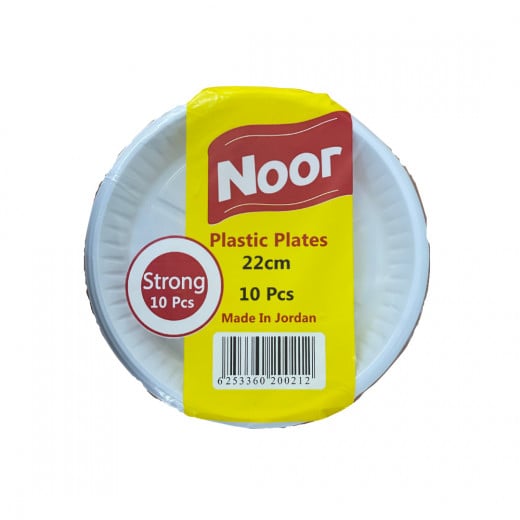 Noor Plastic Plates Strong, 22 Cm, 10 Pieces