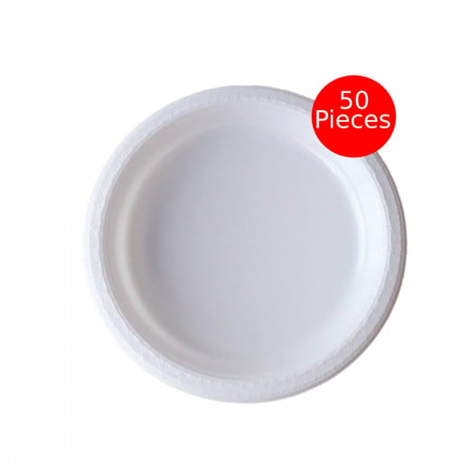 Noor Plastic Plates Economy 22 Cm, 50 Pieces