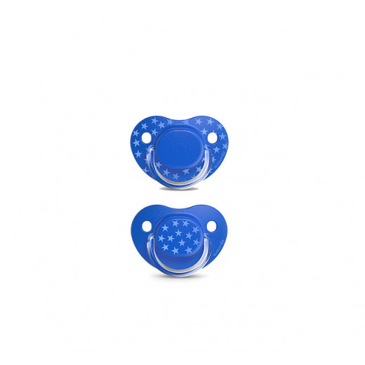Suavinex The Basics Anatomical Pacifier, Blue Color, Pack of 2 Pieces, 6-18 Months