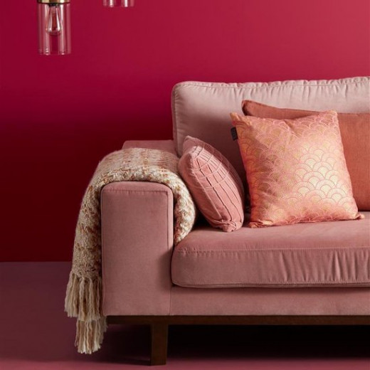 غطاء وسادة بتصميم مموج, باللون الوردي, 40*40 سم من بيدنج هاوس