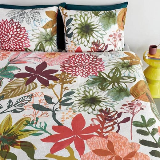 Bedding house fiori duvet cover set, multicolor, queen size, 3 pieces