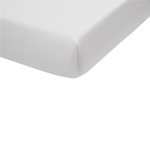 Bedding house fitted sheet set, cotton, white color, twin size, 2 pieces