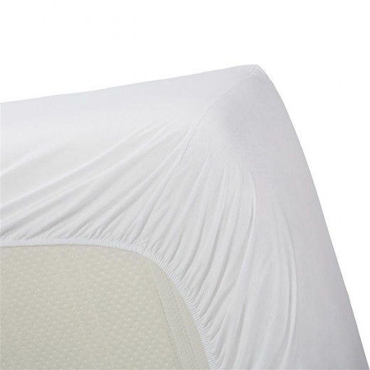Bedding house fitted sheet set, cotton, white color, king size, 3 pieces
