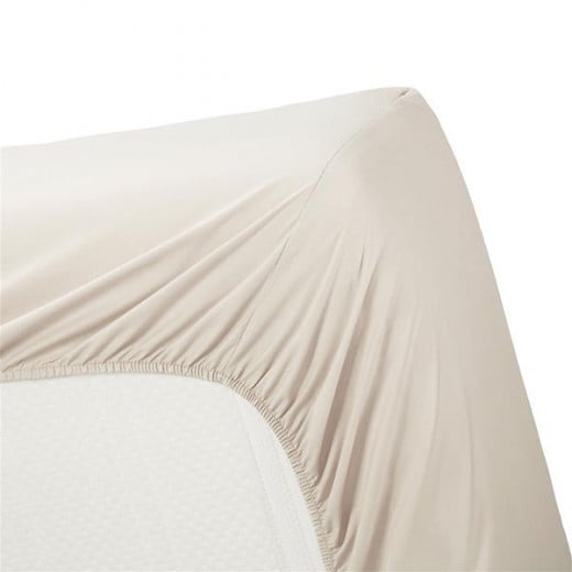 Bedding house fitted sheet set, cotton, sand color, queen size, 3 pieces