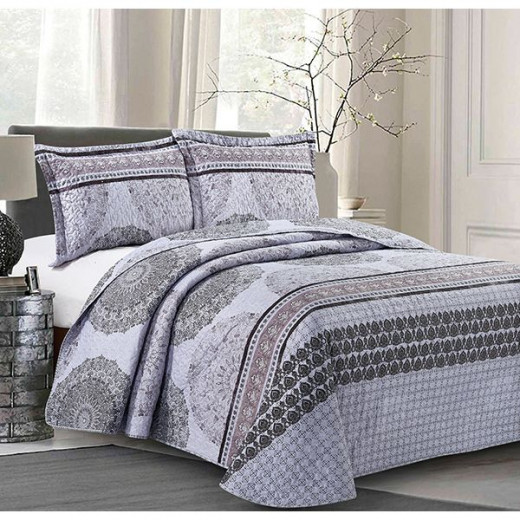 Nova home kaya bedspread set, purple  color, king size, 4 pieces