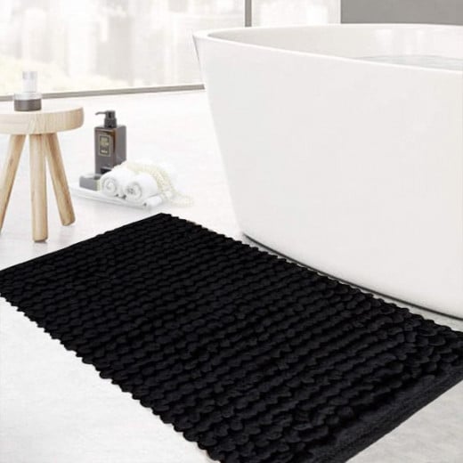 أرضية حمام مصنوعه من قطن, باللون الأسود, 60 × 120 سم من نوفا هوم