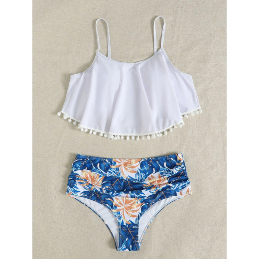 Beach Bikini Swimsuit, 2 Pieces, Tropical Design