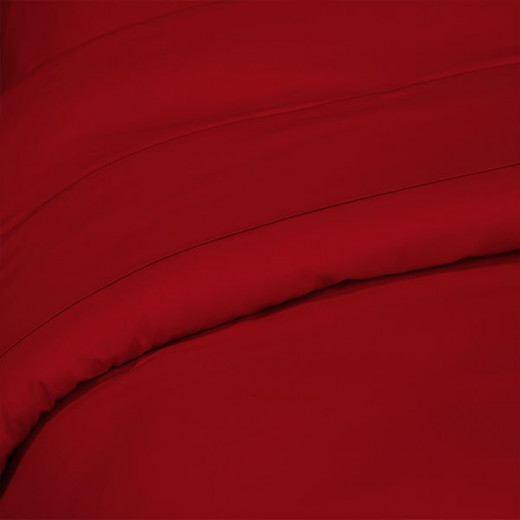 غطاء وجه لحاف بتصميم سادة, قطن, باللون الأحمر, حجم مفرد ونص من فيلدكريست