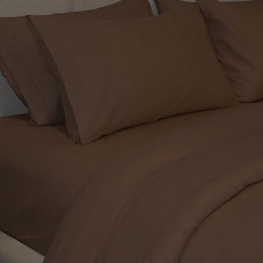 Fieldcrest plain duvet cover, cotton, dark brown color, twin size