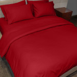 Fieldcrest plain duvet cover, cotton, red color, twin size