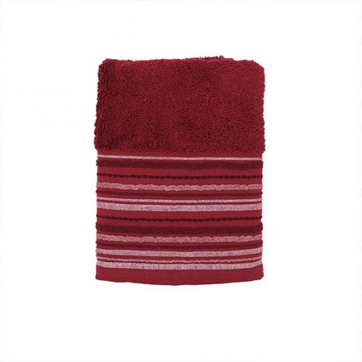 Nova home lena jacquard towel, red color, 50x90 size
