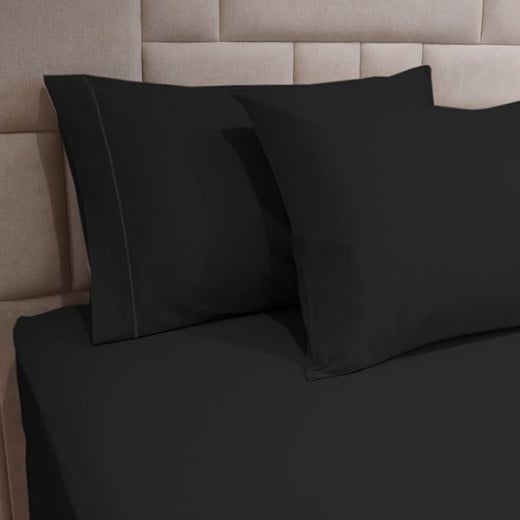 Fieldcrest plain pillowcase set, cotton, black color, 2 pieces