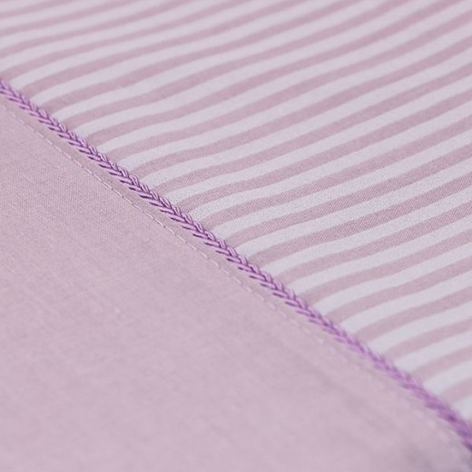 Cannon dots and stripes fitted sheet set, poly cotton, purple color, king size, 3 pieces