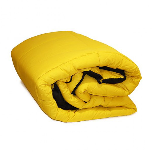 Nova home plain comforter set, yellow and black color, king size, 6 pieces