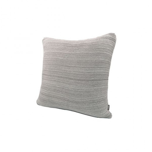 Nova home marled hand knitted cushion cover, light grey and natural color