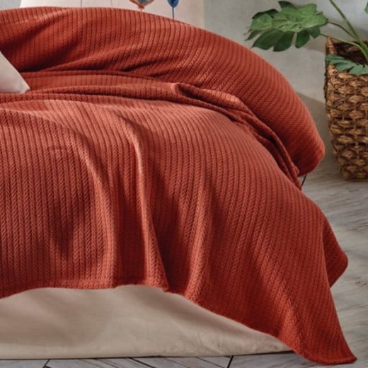 طفم كفر سرير بيكيه, قطن, باللون البرتقالي, حجم مفرد كبير, 3 قطع من نوفا هوم