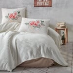 Nova Home Rosanna Pique Bedspread Set, Cream Color, Twin Size, 3 Pieces