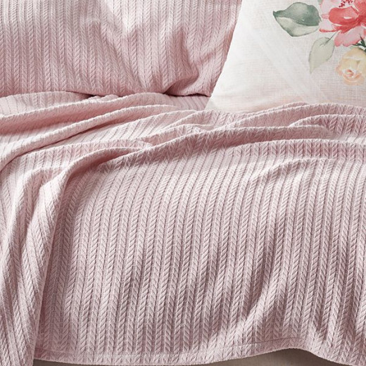 طقم كفر سرير بيكيه, باللون الزهري, حجم مفرد كبير, 3 قطع من نوفا هوم