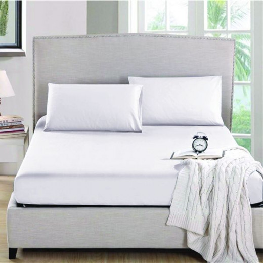 Nova Home MicroBasic Fitted Sheet Set, Twin Size, White Color