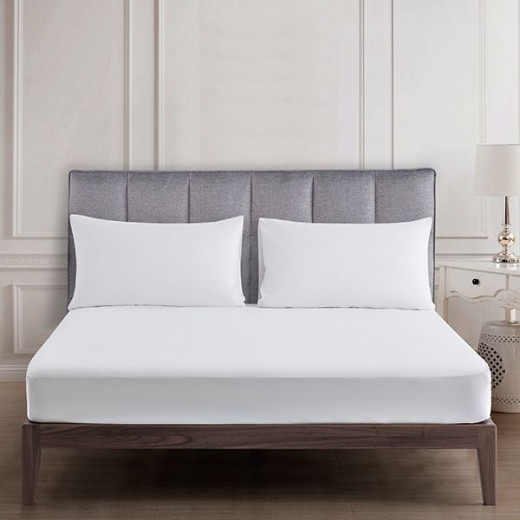 Nova home ultraplain fitted sheet set, twin size, white color