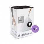 Simplehuman custom fit liners, white color, 50 to 60 liter, 20 pieces