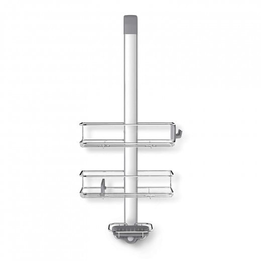 Simplehuman stainless steel and anodized aluminum shower caddy, silver color
