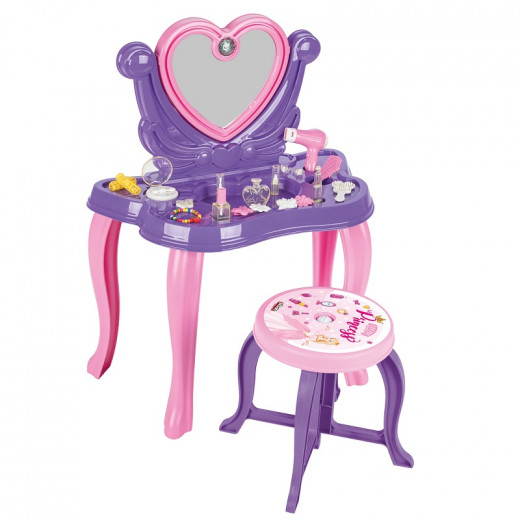 طاولة مكياج للبنات, تصميم قلب, باللون البنفسجي, 11.5 * 57.5 * 42 سم من بيلسان