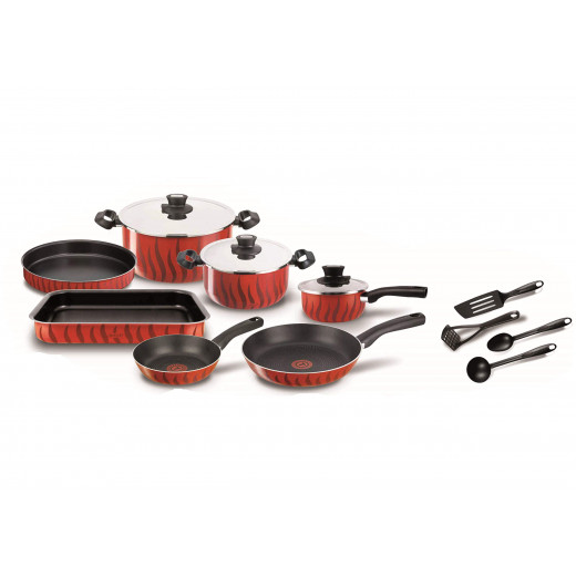 Tefal Tempo Flame Stewpots, Set Of 14 Pieces