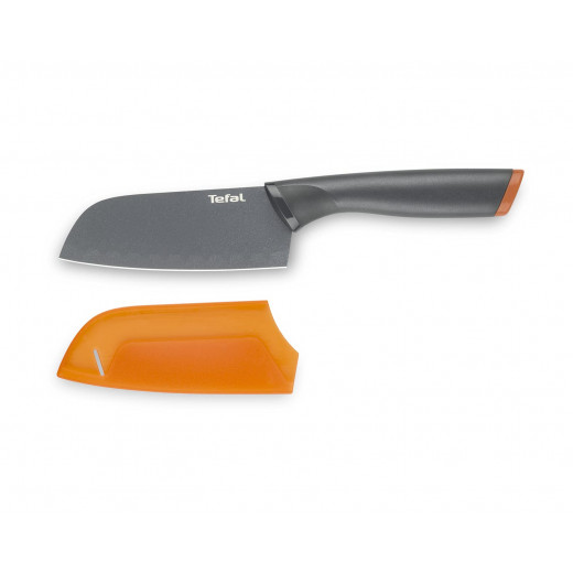 سكين سانتوكو ستانلس ستيل مع غطاء, باللون البرتقالي, 12 سم من تيفال