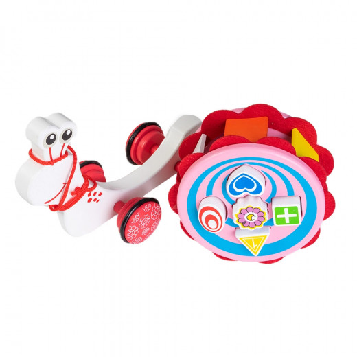 Snail Wooden Pull Toy With Shapes
