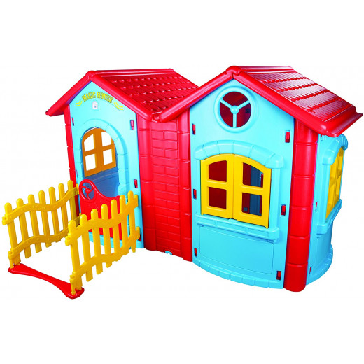 بيت اللعب للأطفال, باللون الأزرق, 168 × 220 × 131 سم من بيلسان + استرداد نقدي بقيمة 75 دينار من دمية
