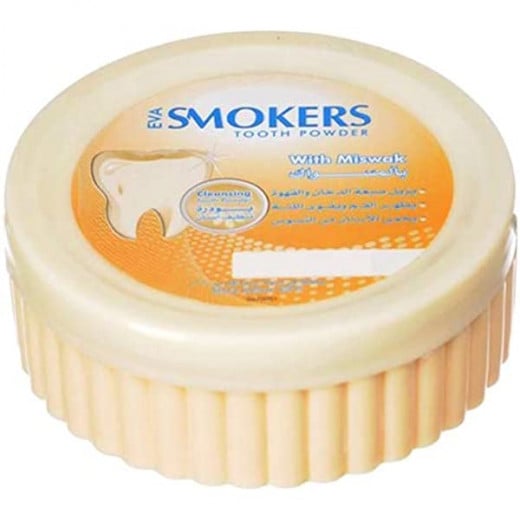 Eva Smokers Cleaning Whitening Teeth Powder, Miswak Flavor 40 Gram