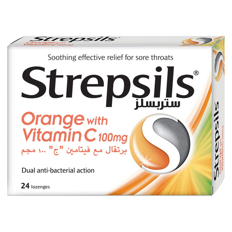 Strepsils Orange & Vitamin C Lozenges, 24 Pieces | Beauty | Health Care