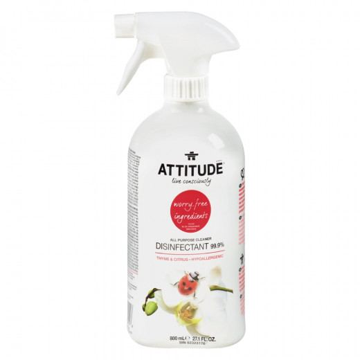 Attitude All Purpose Disinfectant Thyme & Citrus Cleaner, 800 Ml