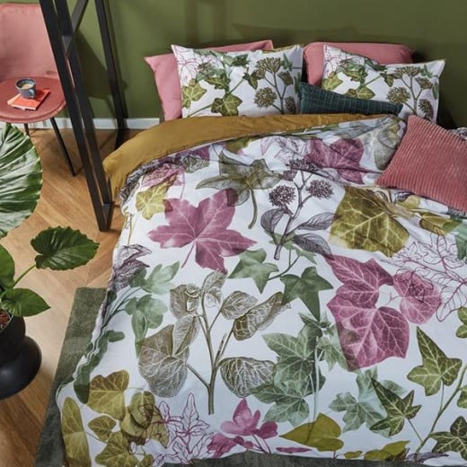 Bedding House, Soft Linen Duvet cover, 3 Pieces, King Size, Ivy Multicolor Design