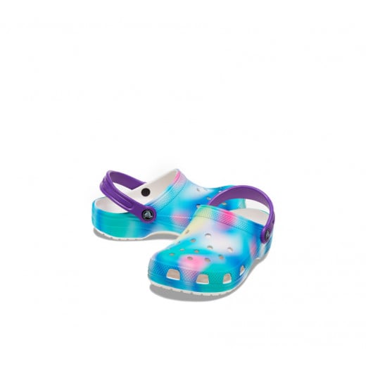 Crocs Kids Classic Out Of This World Clog, Blue and Purple Color, Size 29/30