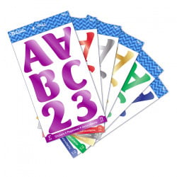 Bazic Alphabet & Numbers Stickers, Metallic Color  , 72pack