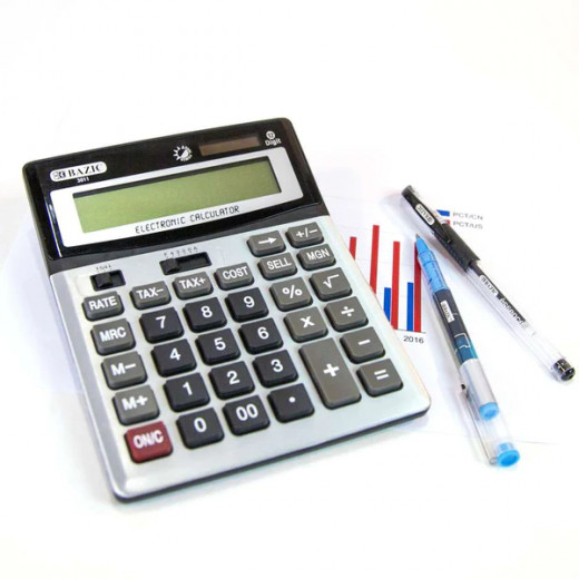 حاسبة سطح المكتب 12 خانة حساب الربح والوظائف الضريبية من بازيك
