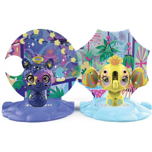 Zoobles, Opposite Obsessed 2-Pack Transforming Collectible Figures and Happitat Accessories