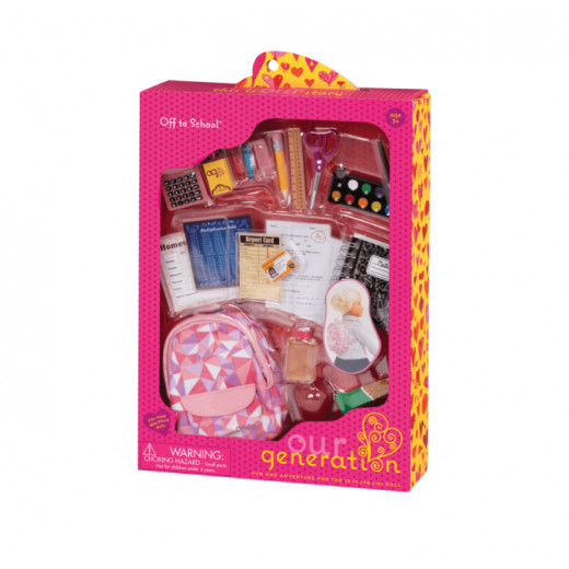 Our Generation Off To School Supplies Accessory Set For Dolls