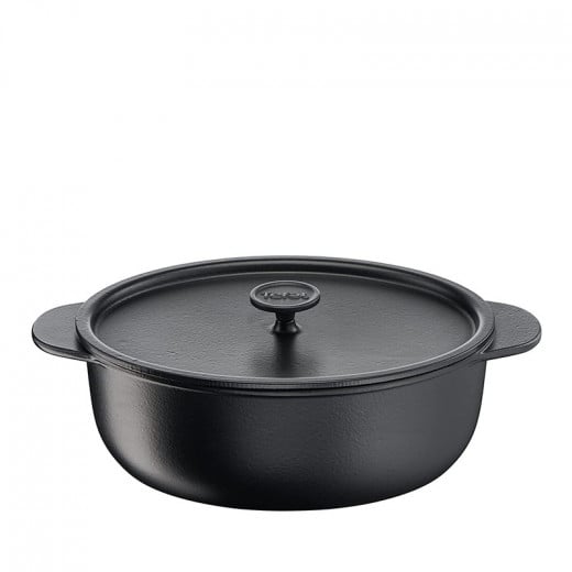 Tefal Cast Iron Shallow Stew Pot, 31 Cm