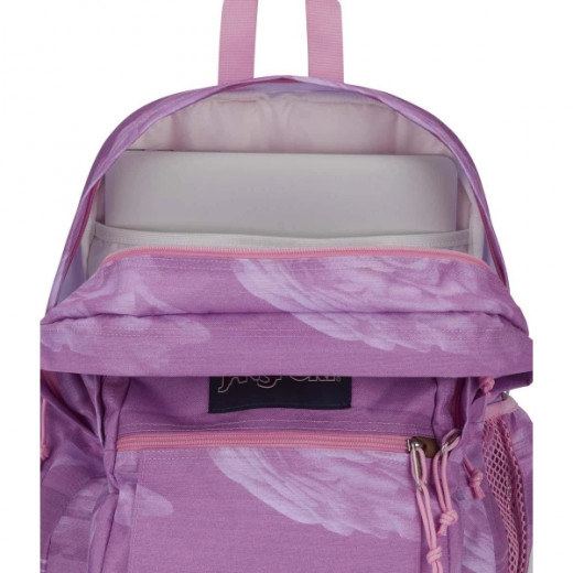 Jansport Cool Student Backpack, Static Rose Design, Purple Color