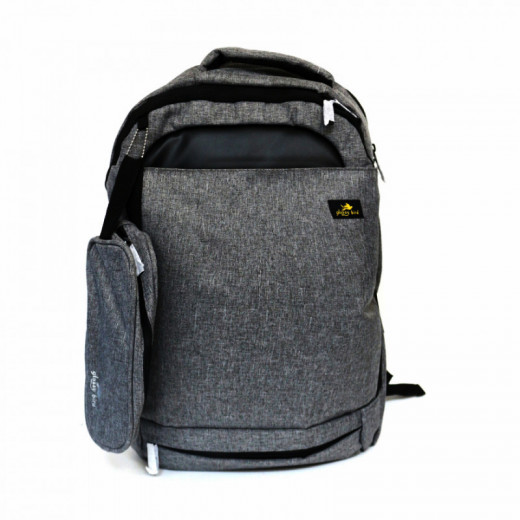 Glossy Bird School Bag with Pencil Case, Dark Gray, 50 cm