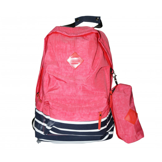 حقيبة ظهر مدرسية مع مقلمة أقلام, باللون الفوشي, 43 سنتيمتر من أميجو