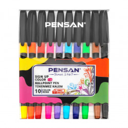 أقلام حبر جافة ملونة، 10 ألوان من بينسان